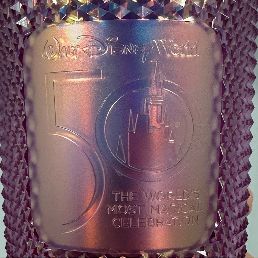 Starbucks Disney World 50th Anniversary Studded Iridescent Purple Pink Tumbler